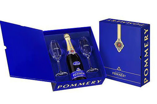Afbeeldingen van POMMERY BRUT CHAMPAGNE GESCHENKKOFFER MET 2 CHAMPAGNEGLAZEN