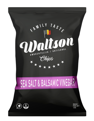 Afbeeldingen van WALTSON CHIPS SEA SALT & BALSAMIC VINEGAR 125GR