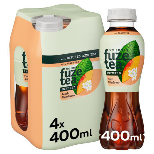 Afbeeldingen van FUZE TEA NO SUGAR PEACH ELDERFLOWER 4X40CL