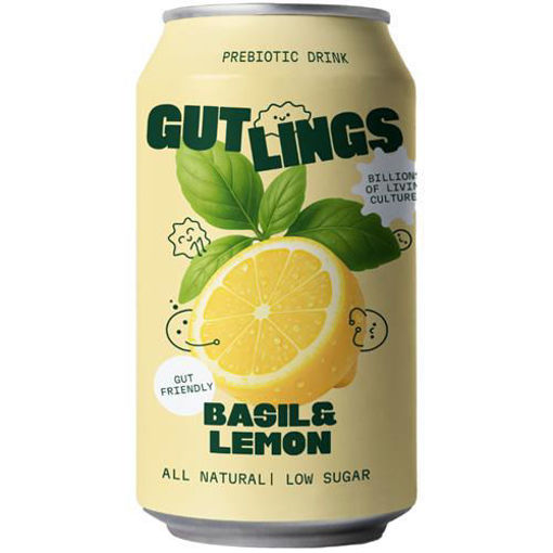 Afbeeldingen van GUT LINGS PROBIOTIC BASIL & LEMON 33CL