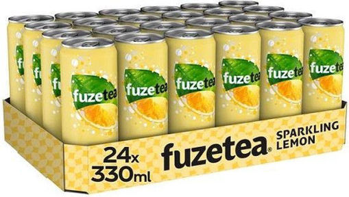 Afbeeldingen van FUZE TEA SPARKLING LEMON BLACK TEA 24X33CL