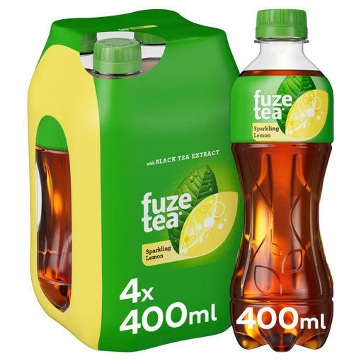 Afbeeldingen van FUZE TEA SPARKLING LEMON BLACK TEA PET 4X40CL