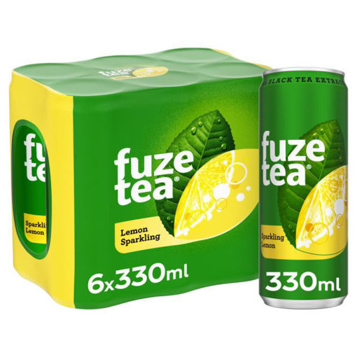 Afbeeldingen van FUZE TEA SPARKLING LEMON BLACK TEA 6X33CL